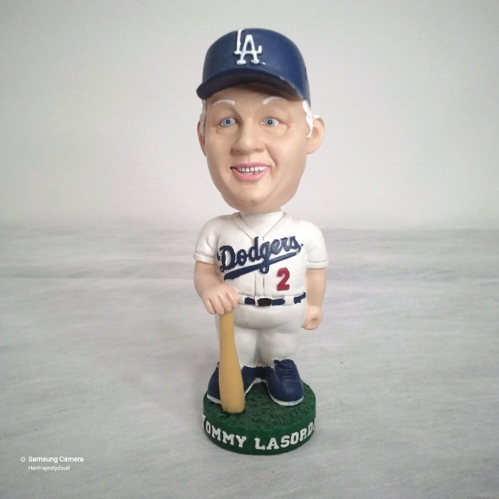 Collectible 2001 LA Dodgers Tommy Lasorda Ceramic Bobblehead Mem GUC